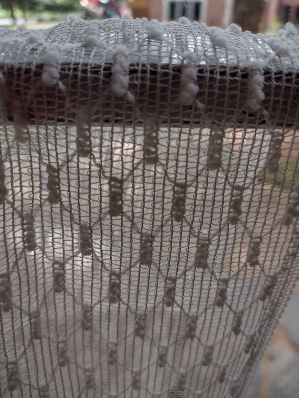Curtains Vintage 60s Sheer Honeycomb Chenille Texture 39x78 Rod Pocket Pair