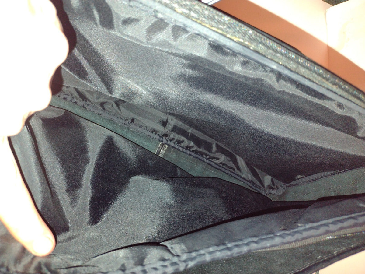 Vintage Black Leather Expandable Briefcase Portfolio Executive Lawyer Bag 17"