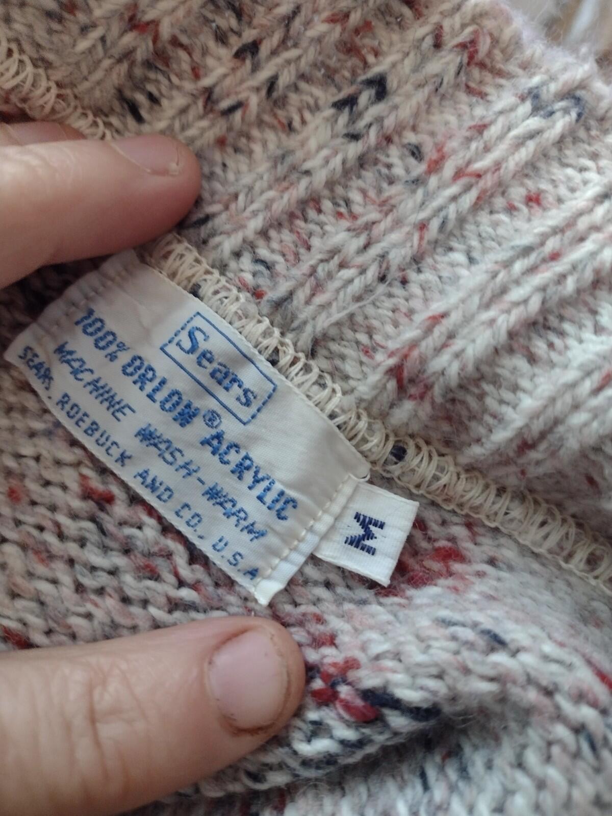 Vintage Sears Flecked Knit Sweater Vest Cardigan Sz MediumClassic late 1970s
