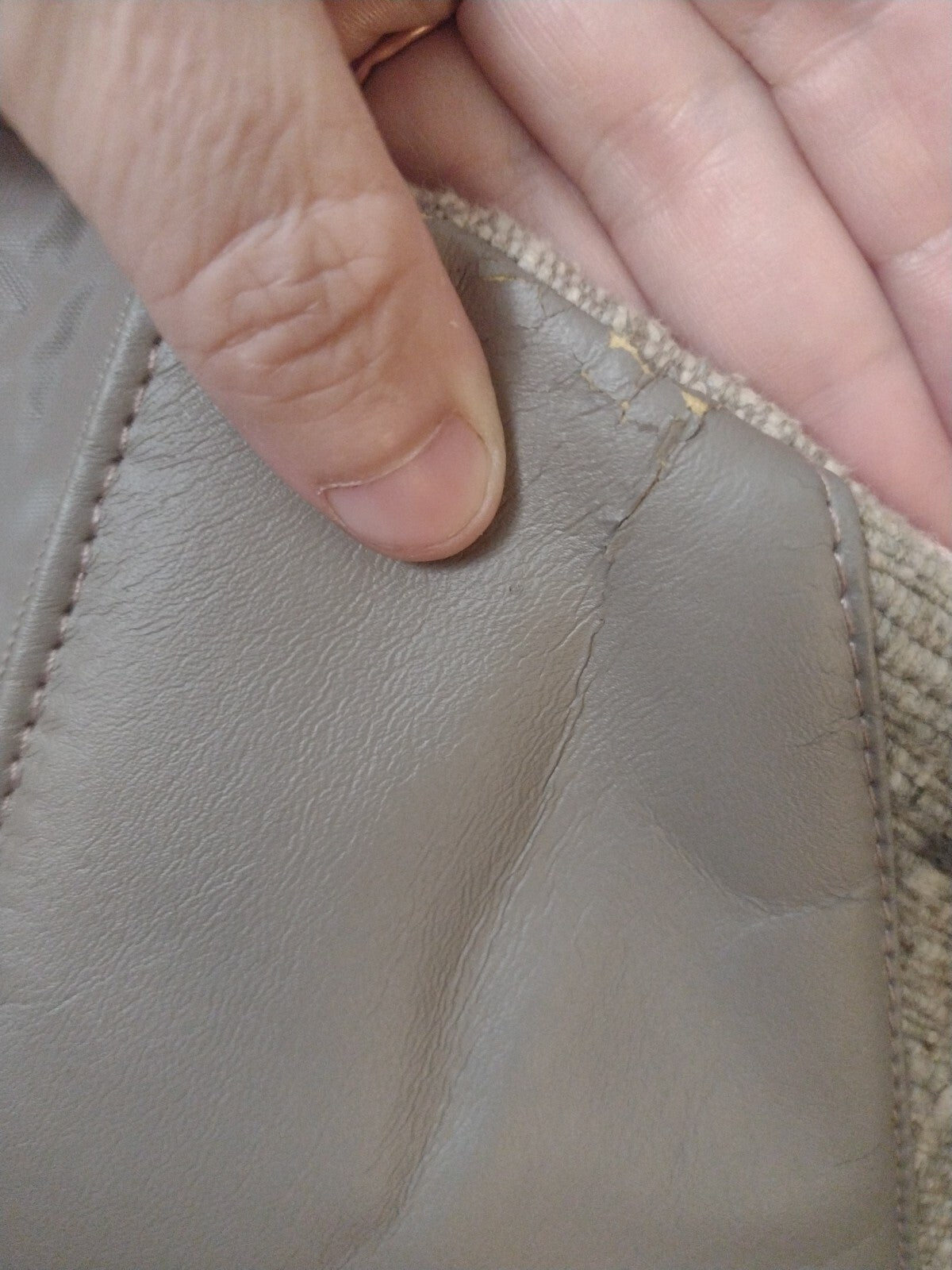 Y2K Boho Patchwork Wristlet Clutch Textured Woven Suede Look Neutral Handbag