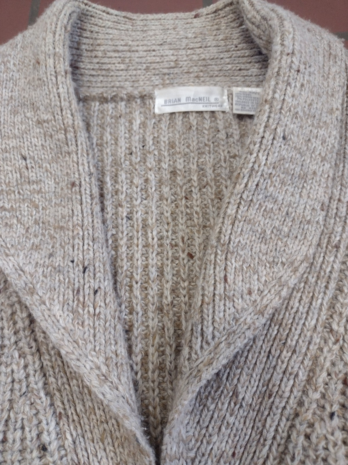 Cardigan Sweater Vintage Brian MacNeil 2X Tall Wool Blend Shawl Collar Grandpa