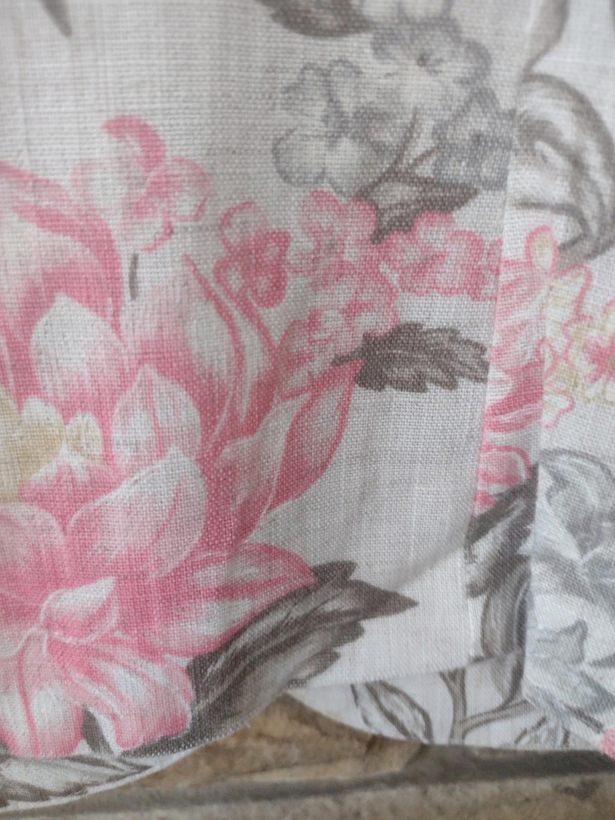 VTG 80s Cropped Floral Jacket Button Front Top Puff Sleeves Bow Flax Blend 3/4