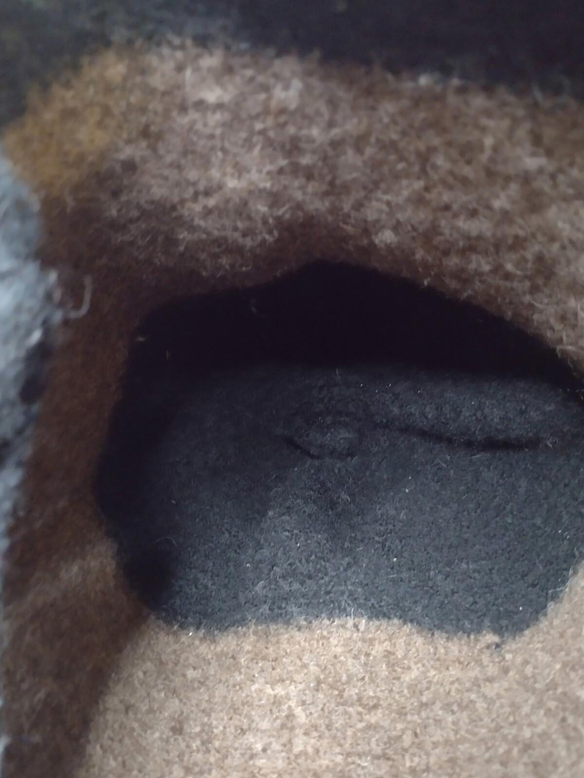 Handmade Wool Tote Bucket Bag Two-tone Brown And Black With Wood Button Accent