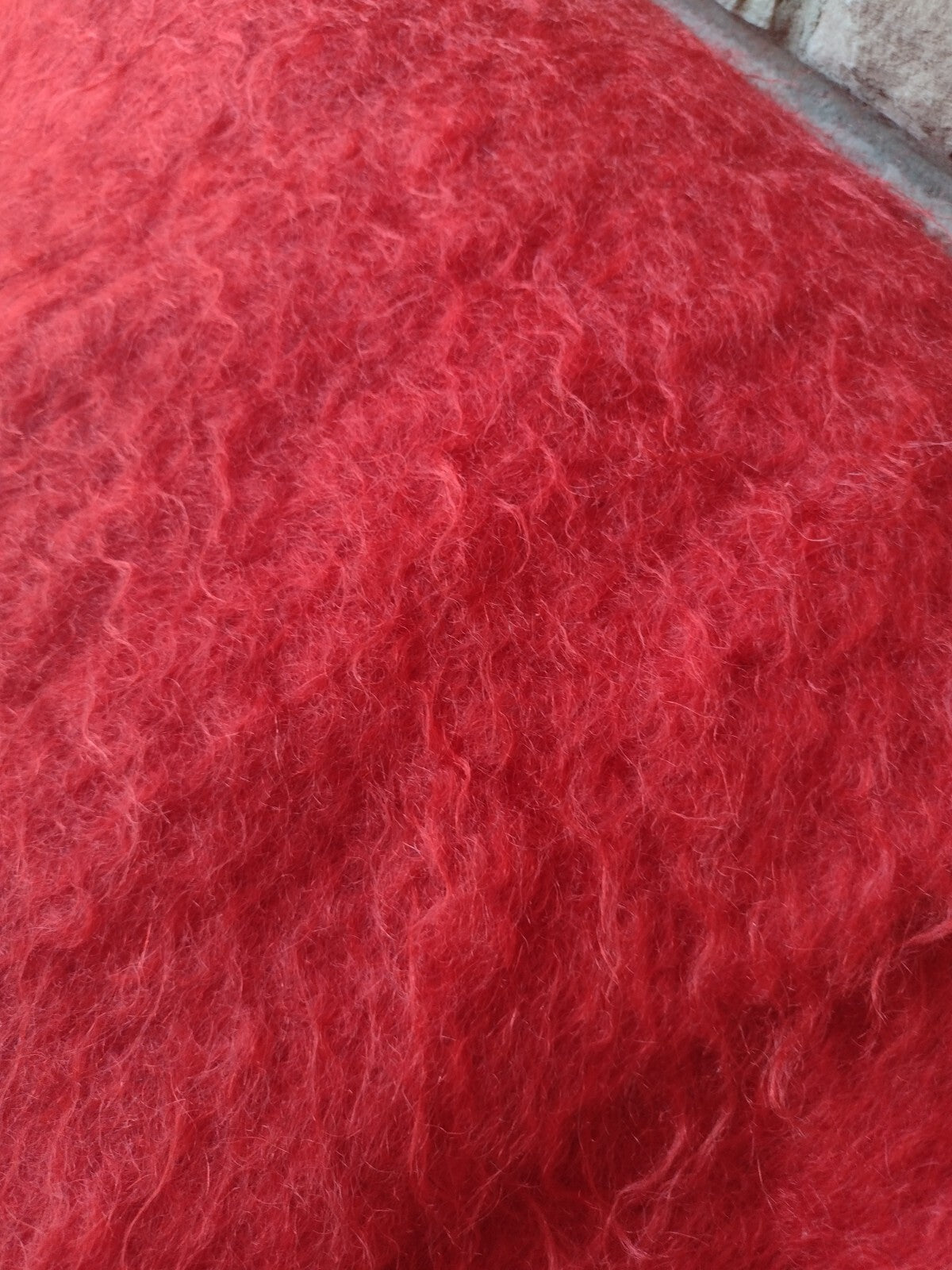 Vintage 70s St Albans Glen Monarch Pure Scottish Mohair Blanket Red 102x92