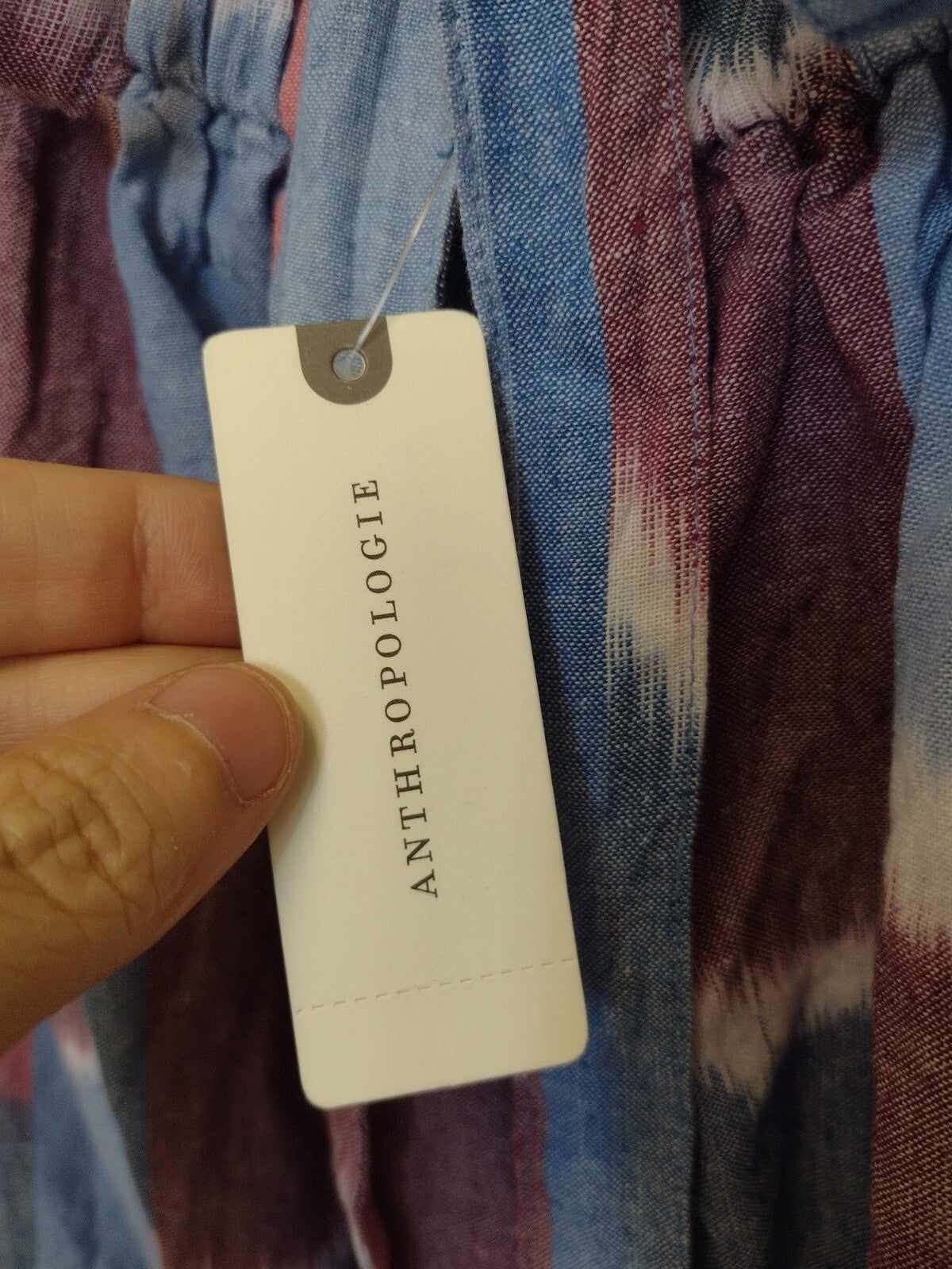 Anthropologie Womens Deep V Midi Dress Large NWT Halter Open Back Boho Ikat