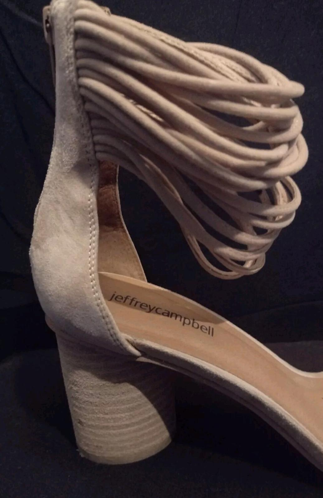 Jeffrey Campbell Tan Pallas Rope Heels Ankle Strap Sandals Sz 7.5