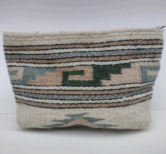 MZ Fair Trade Oaxaca Wool Pouch Handmade Zapotec Artisan Bag Boho Case
