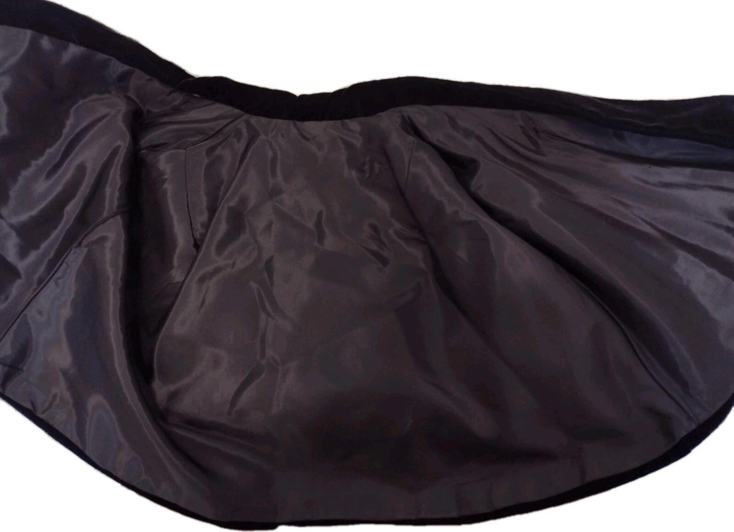 VTG 40s Black Velvet Opera Capelet Satin Lined Evening Wrap