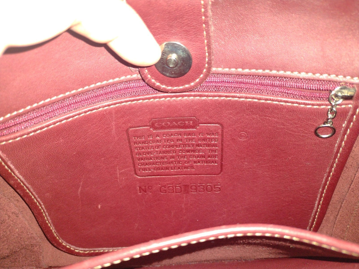 Vintage Coach 9305 Medium Bleecker Tote Mahogany Leather Made In USA