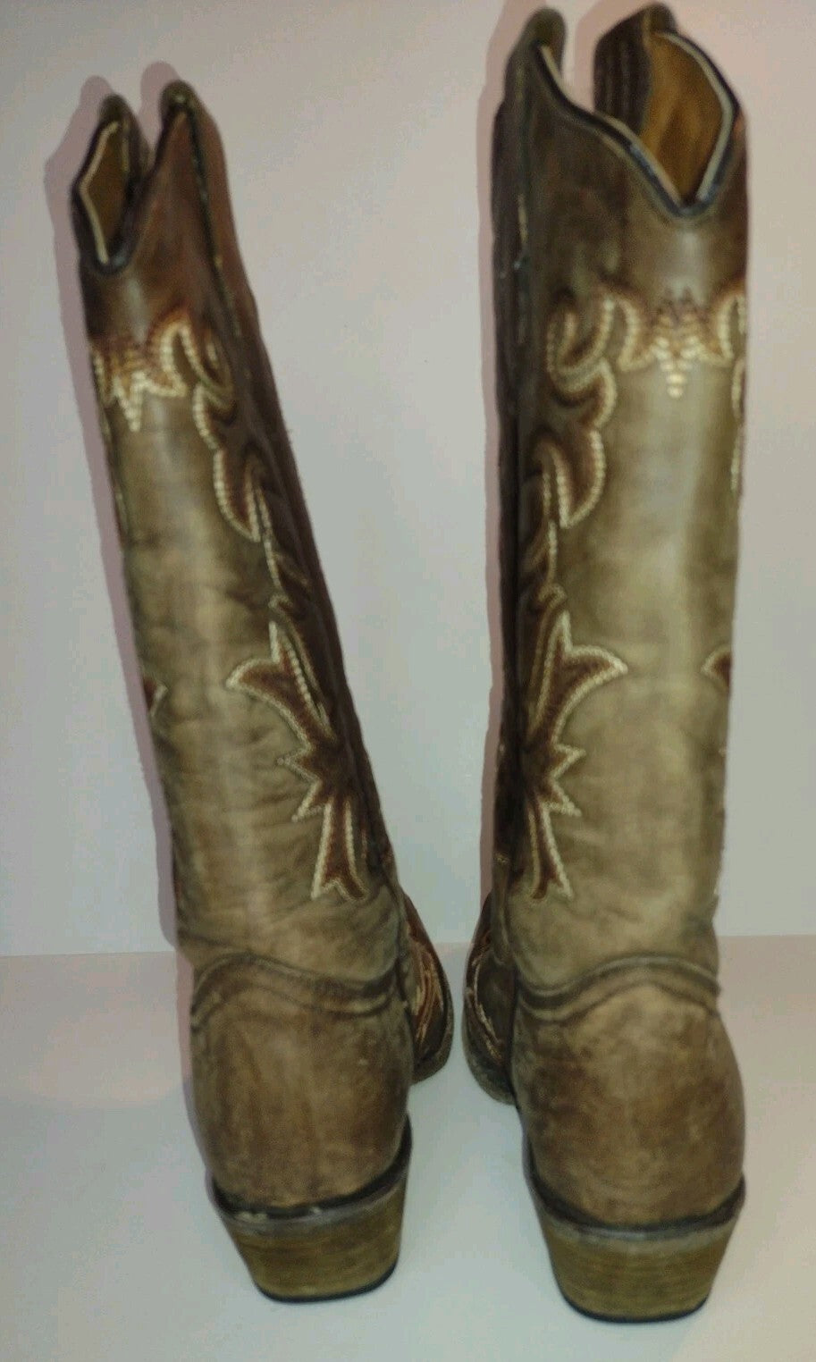 Circle G Cowboy Boots Womens 7 Brown Leather Western Snip Toe Embroidered Mexico