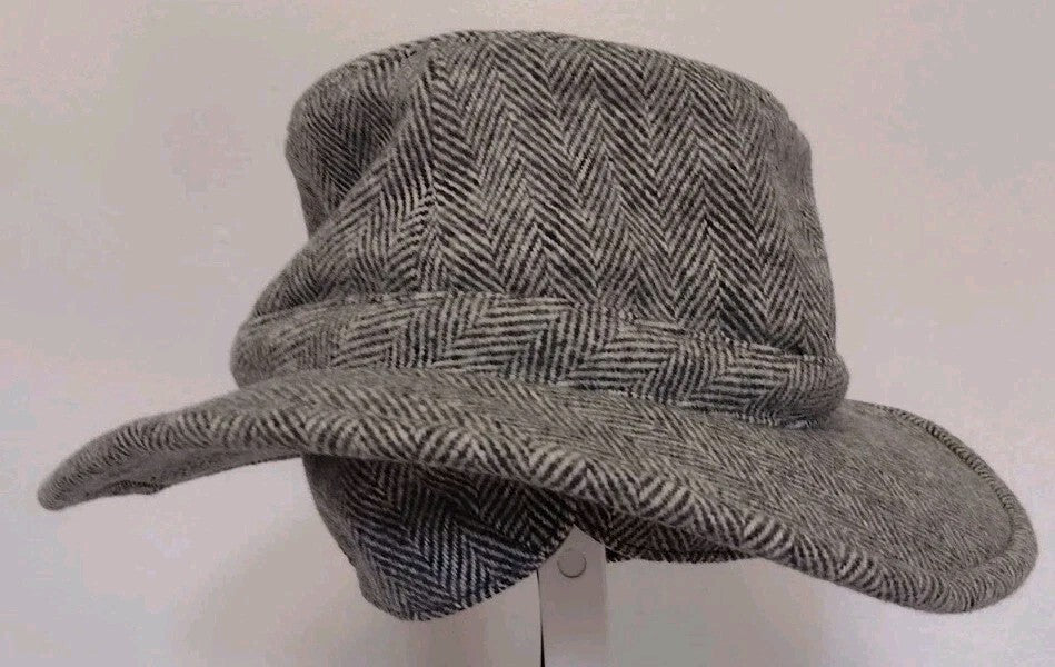 Vintage 2003 Tilley Winter Hat 7 3/8 Wool Herringbone Made Canada Ear Flaps