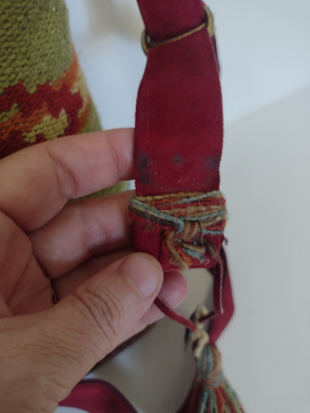 Atenti Crossbody Bag Southwestern Woven Tapestry Suede Tassel USA Made