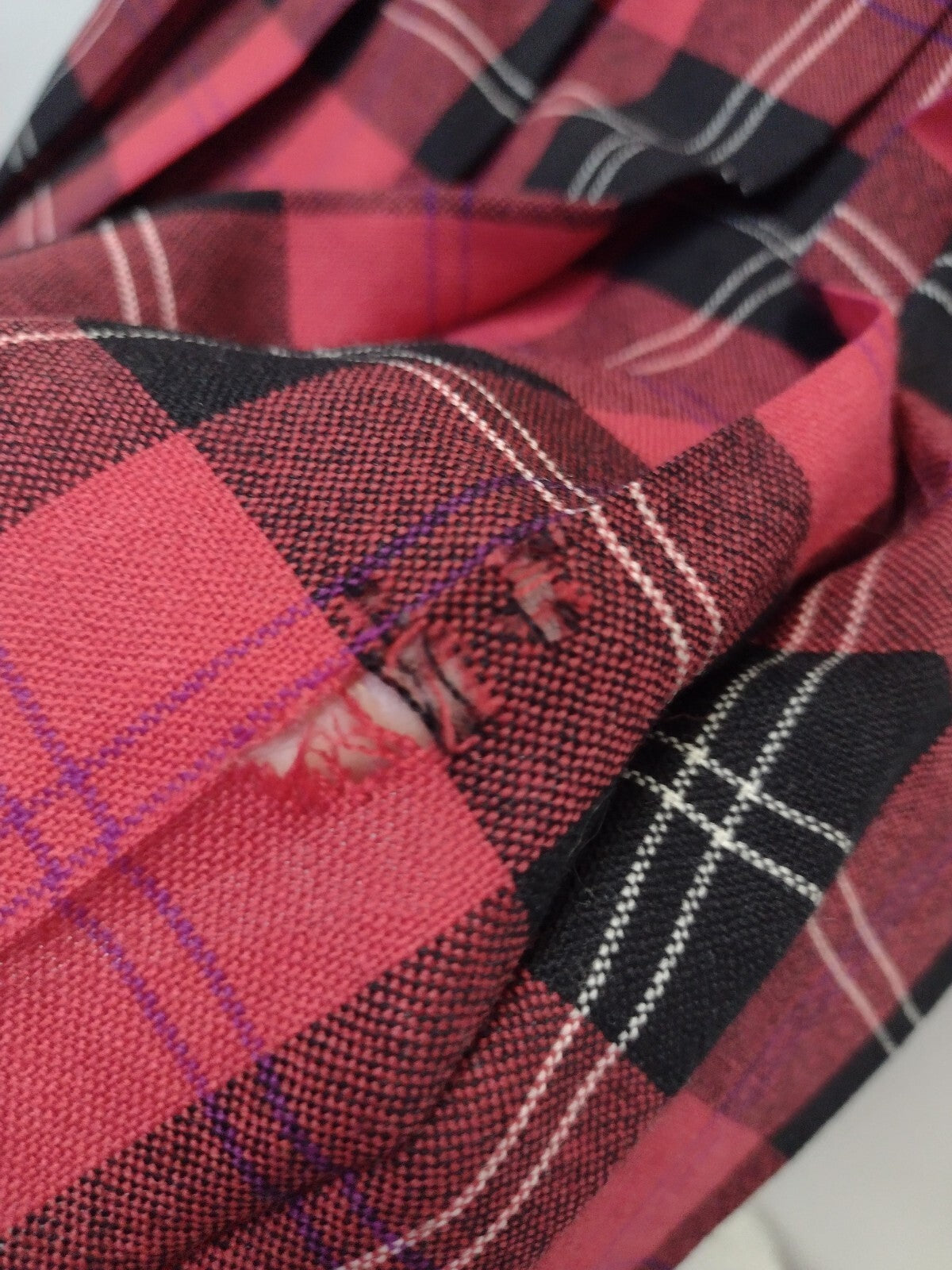 Vintage 70s Deans of Scotland Wool Tartan Midi Skirt Size 6 Red Plaid Preppy