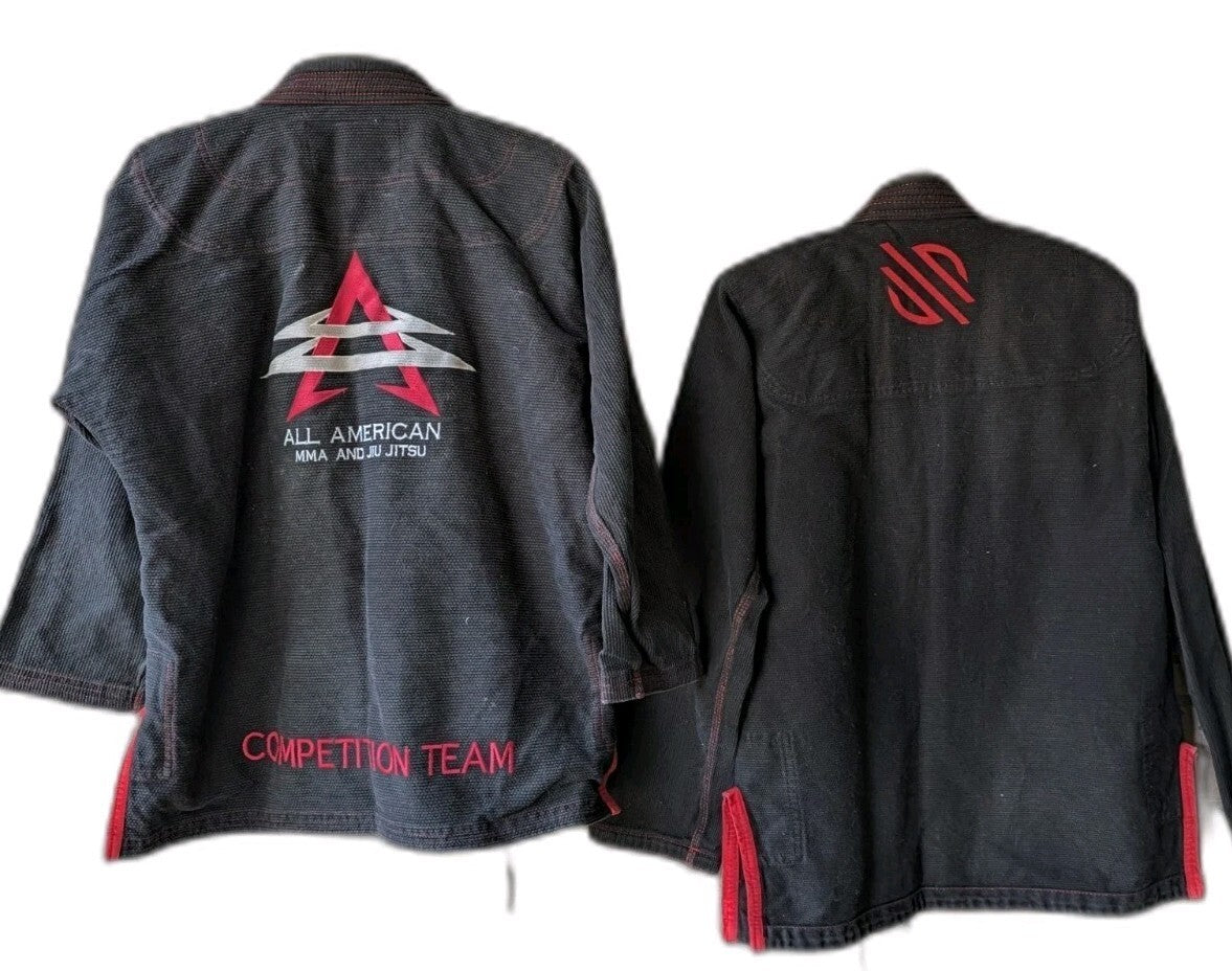 2 Black BJJ Gi Jackets A0 A1 Sanabul & All American MMA Jiu Jitsu Kimono Tops