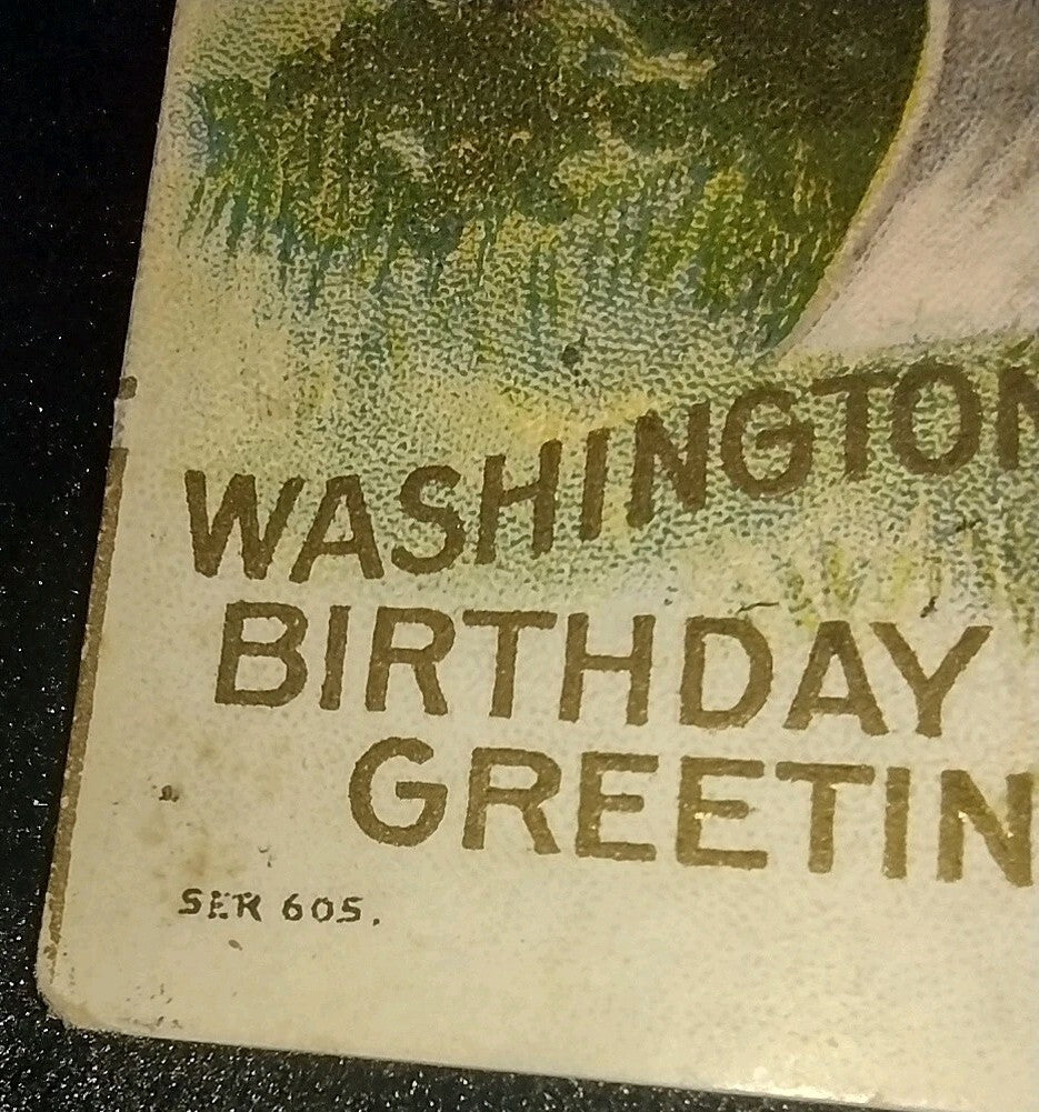 Antique 1908 Washington Birthday Postcard M W Taggart Embossed Cherry Tree