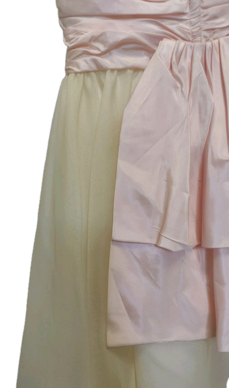 VTG 1960s Handmade Floral Chiffon Party Dress Pink Ivory Tea Garden Wedding M