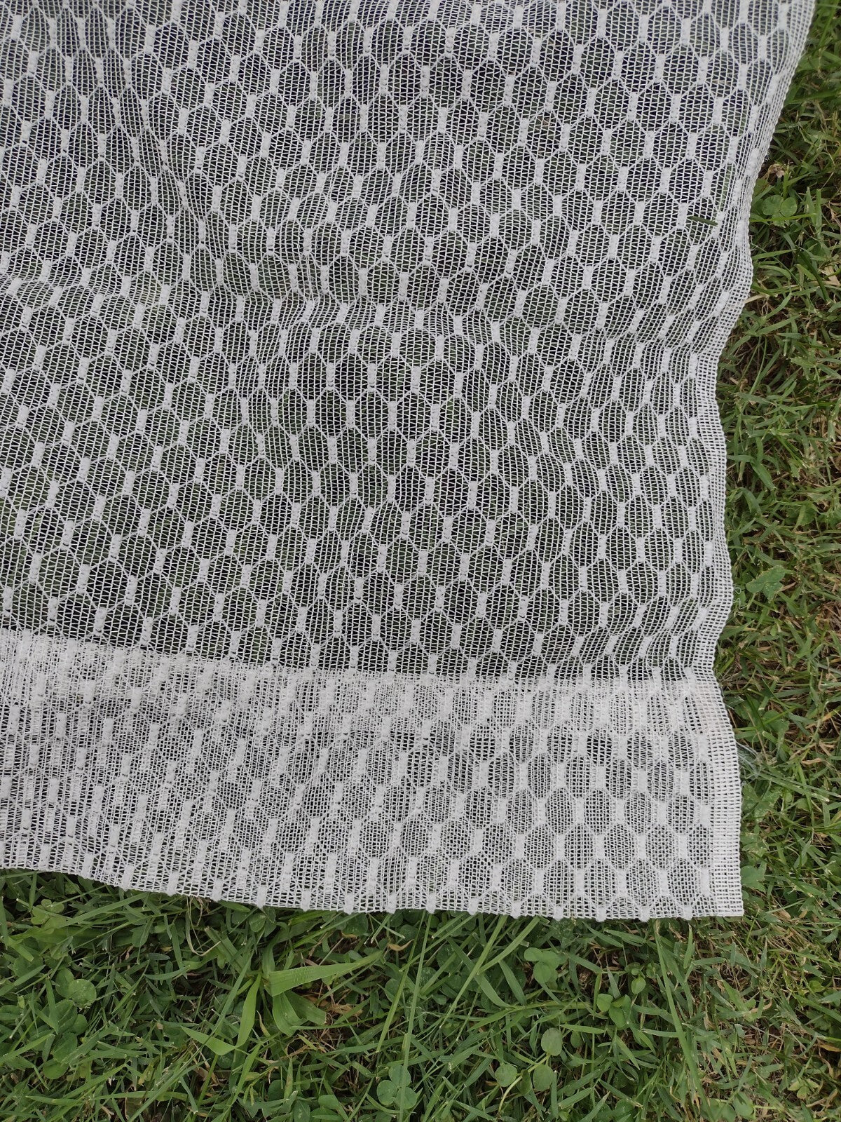 Curtains Vintage 60s Sheer Honeycomb Chenille Texture 39x78 Rod Pocket Pair