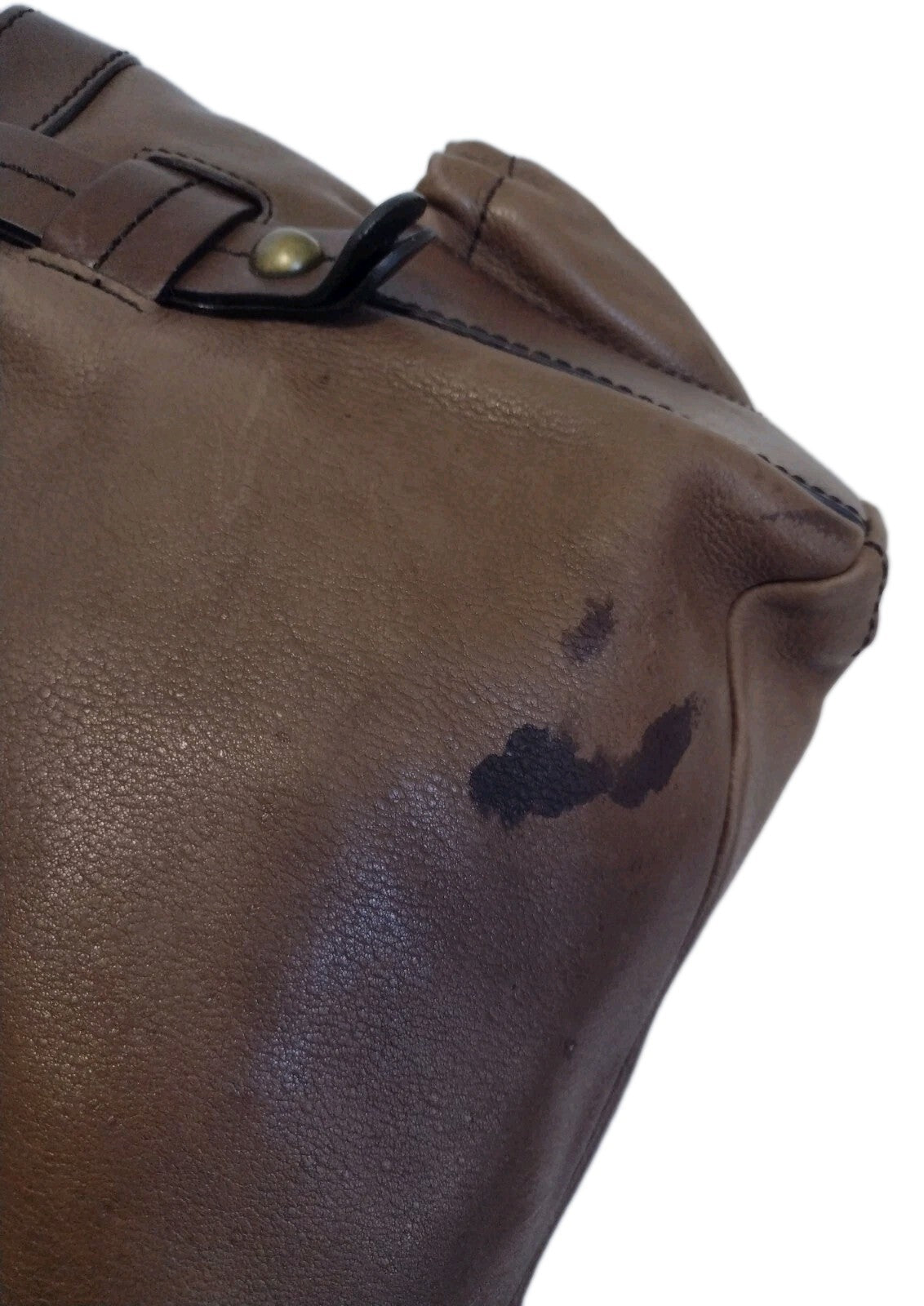 Y2K Boho Genuine Leather Satchel Brown Slouchy Pelle Studio Shoulder Bag