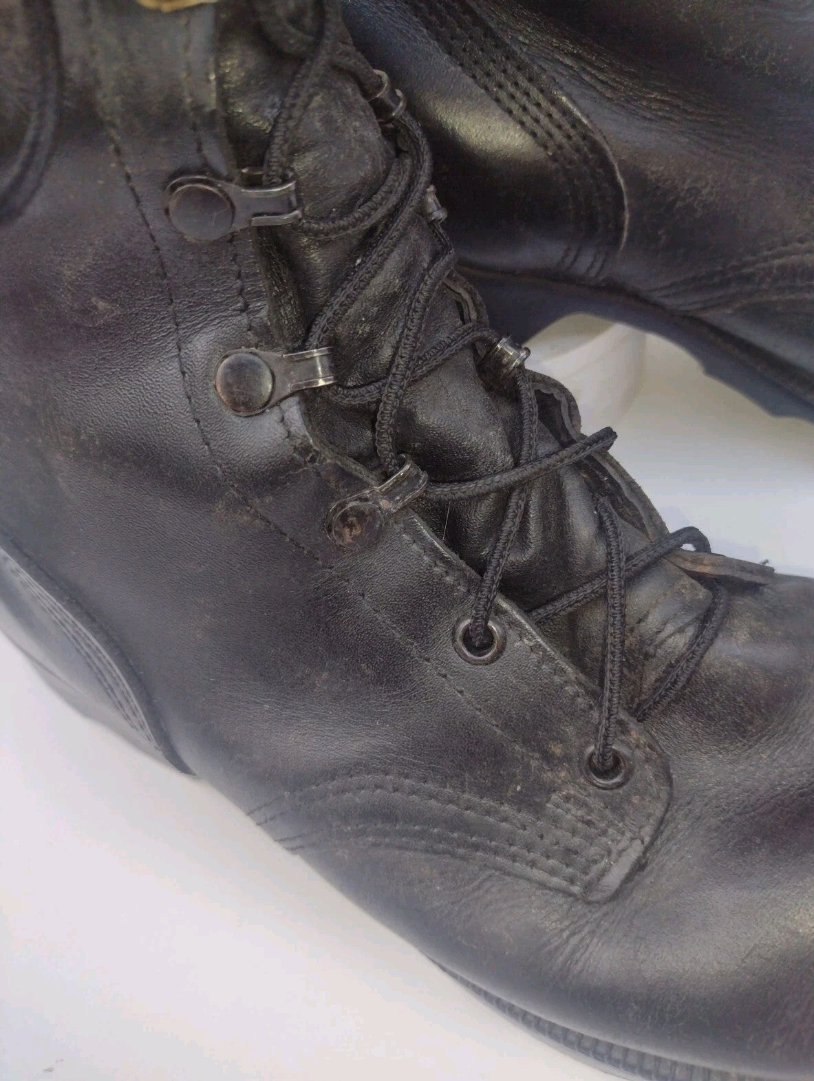 Altama USA Black Leather Combat Boots Vintage Military Tactical Biker Men's 10R