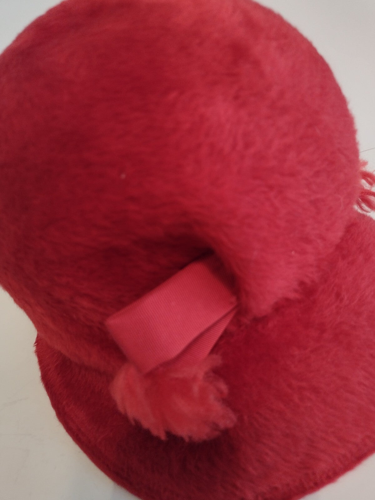 Vintage 1960s Mr Kurt Red Fur Felt Toque Hat Martelle West Germany Mod