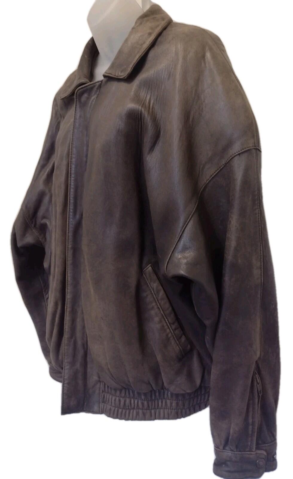 80s Luis Alvear Lamb Leather Bomber L Korea Soft Patina