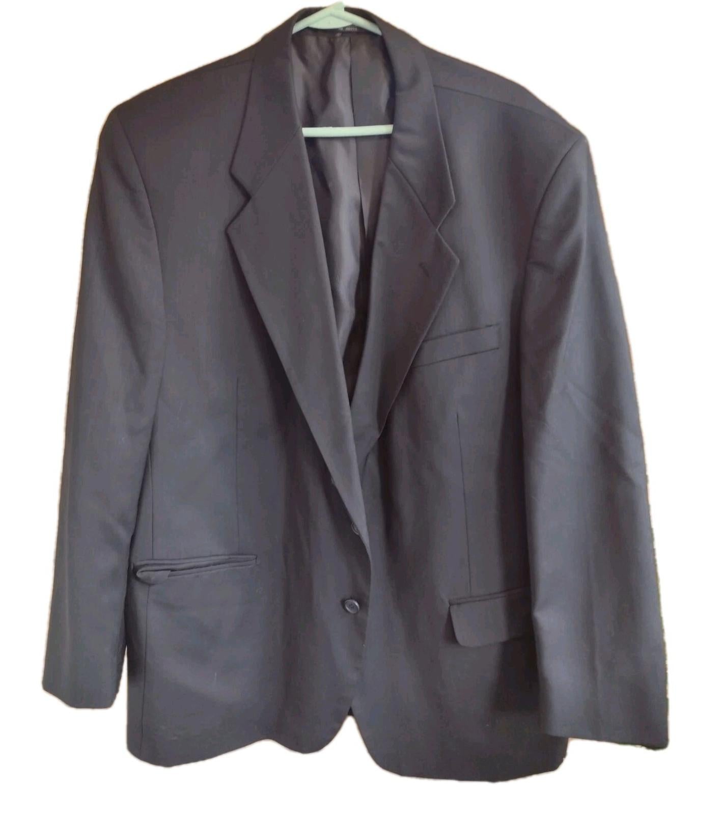 Oleg Cassini Black Fine Wool Sport Coat Size 46  Suit Jacket