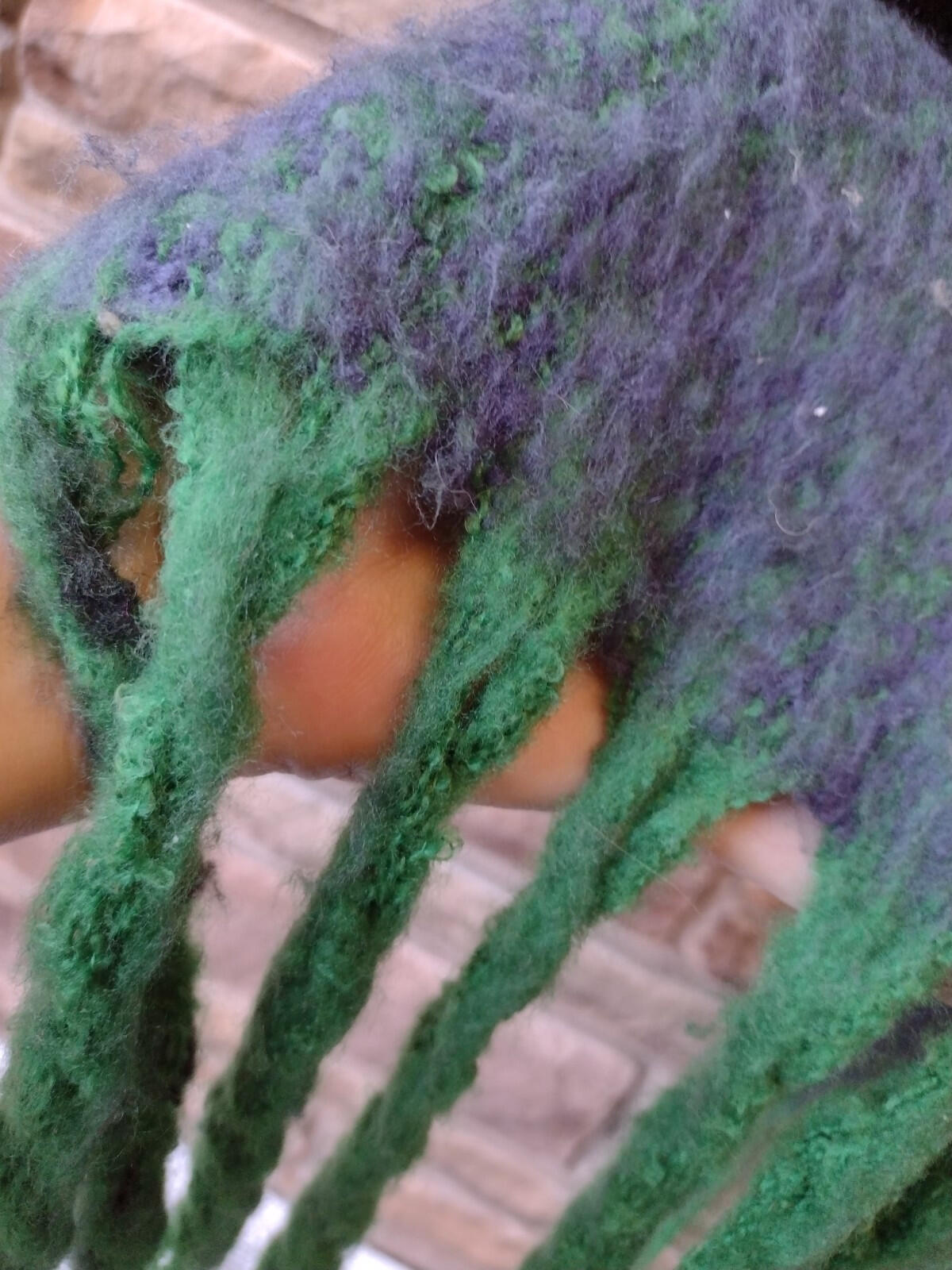 Soft & Fuzzy XL Large Scale Blue & Green Striped Fringe Scarf Wrap Shawl 96 X18