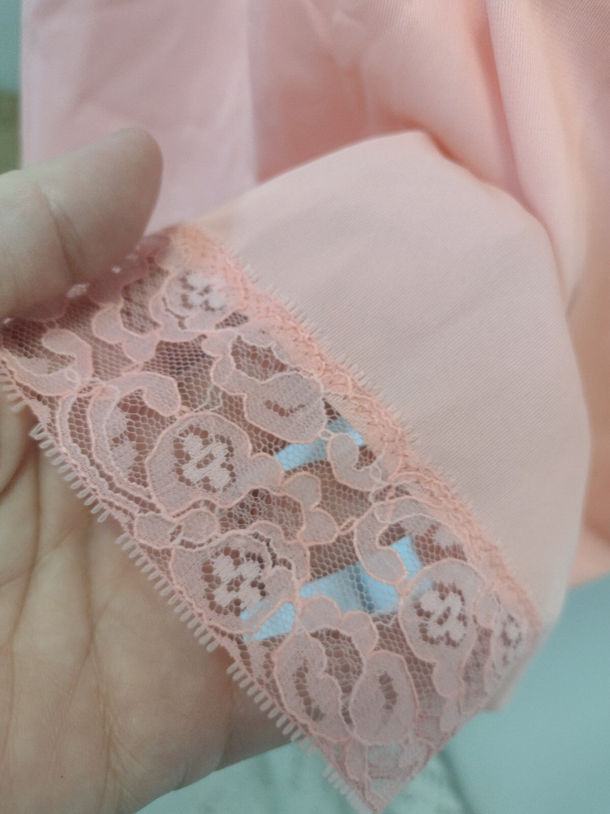 Vintage 70s Coquette Babydoll Nightgown Pink Lace JCPenney Nylon Slip Dress S