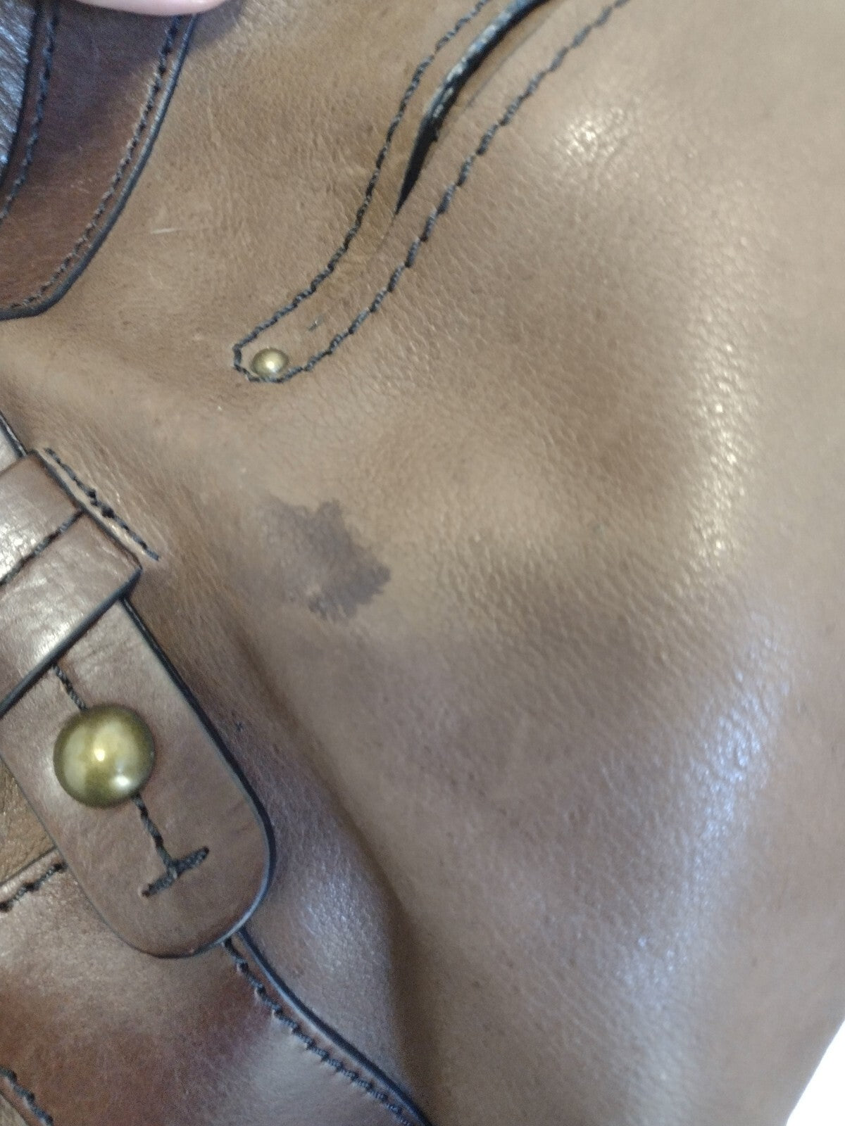 Y2K Boho Genuine Leather Satchel Brown Slouchy Pelle Studio Shoulder Bag