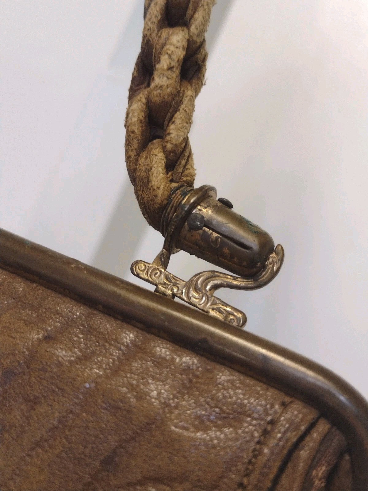 Antique Edwardian Leather Handbag 1905 Ephemera Norfolk Western Railway Purse