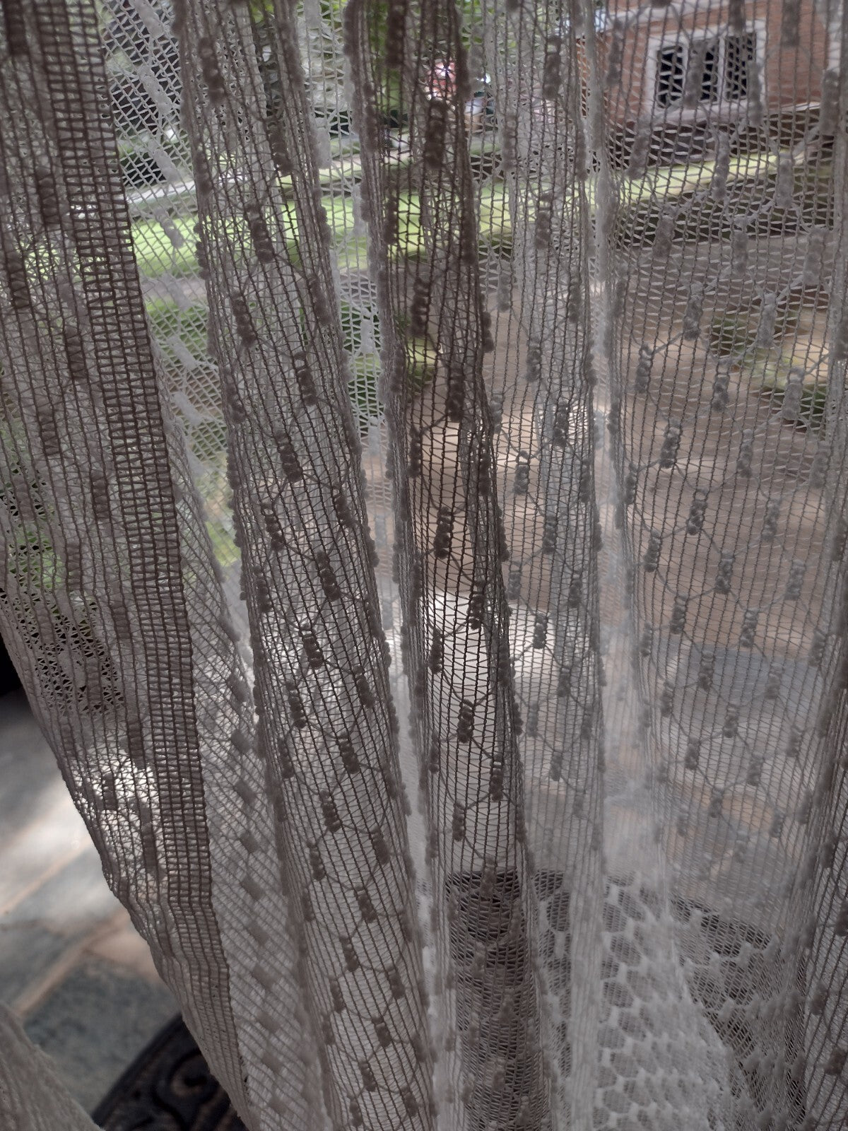 Curtains Vintage 60s Sheer Honeycomb Chenille Texture 39x78 Rod Pocket Pair