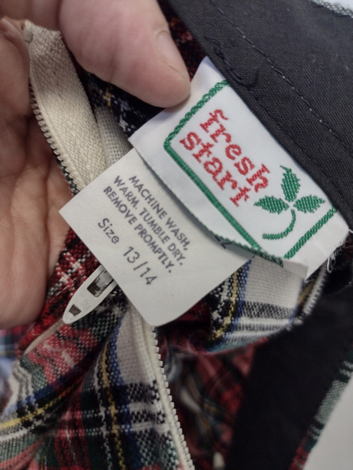 Vintage 70s Dark Academia Tartan Plaid Maxi Skirt High Waist Preppy 13 14
