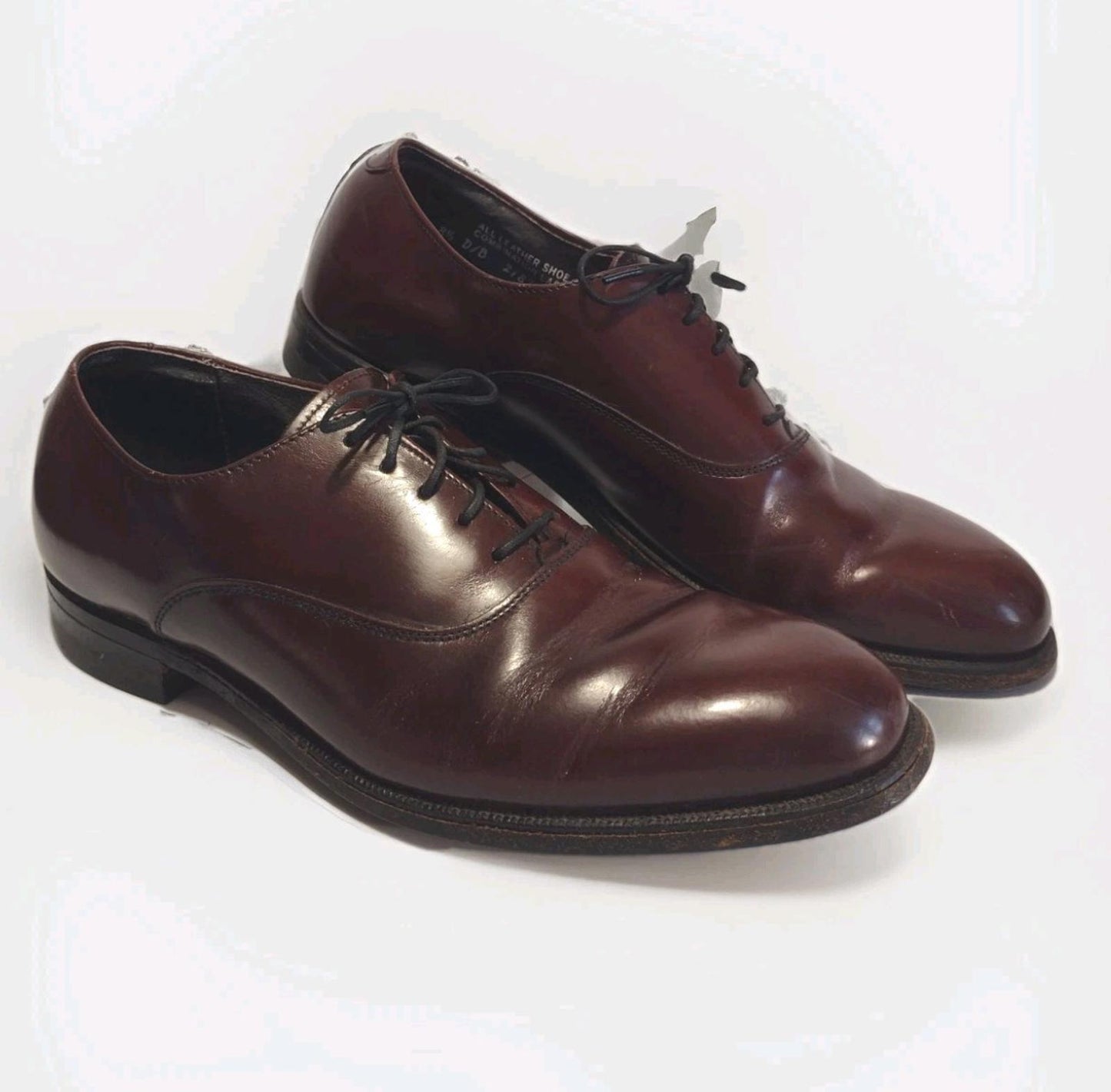 Vintage Hanover Masterflex Oxford 8.5 D/B All Leather USA Cap Toe DressBurgundy