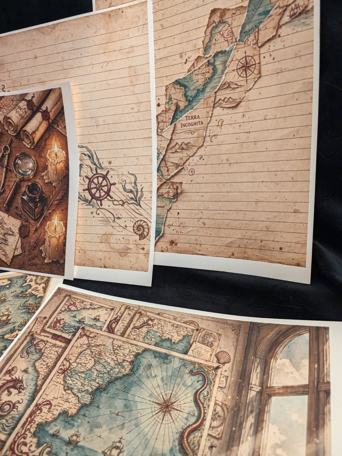 Cartographer Paper Kit 6pc Nautical Map Journal Ephemera Junk Journal Scrapbook