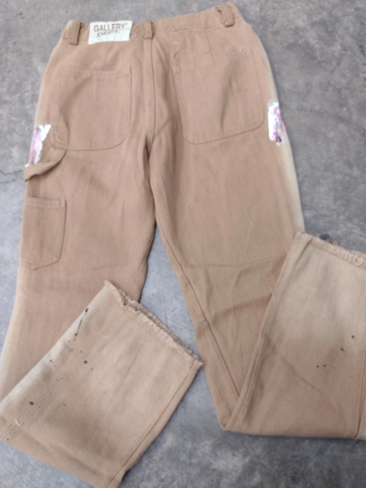 Gallery Dept. Pants Jeans Tan Size S Brown Painted La Flare Art Paint Spatters