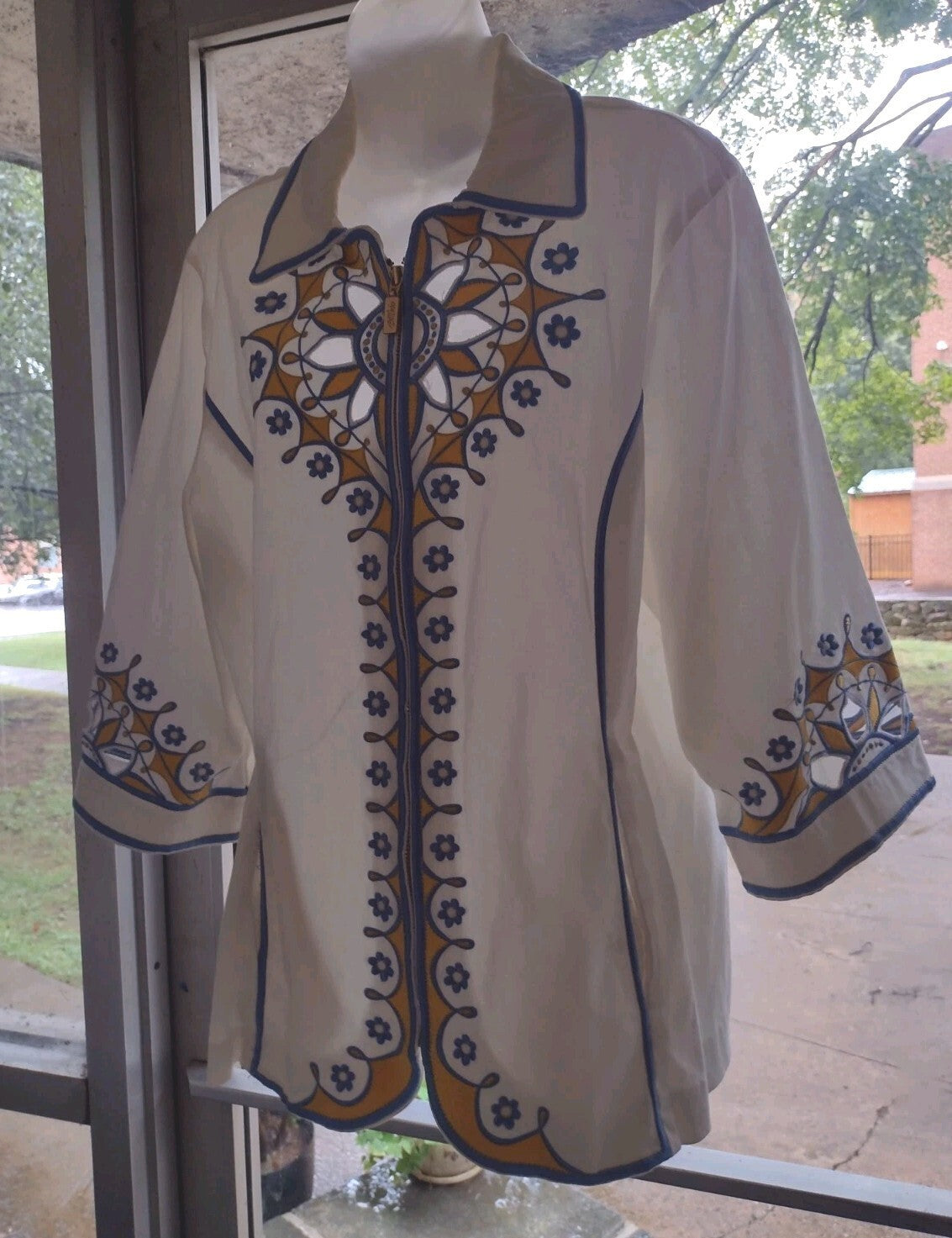 Art To Wear Maximalist Boho Embroidered Cutwork Jacket 1X Bob Mackie Wearable Ar