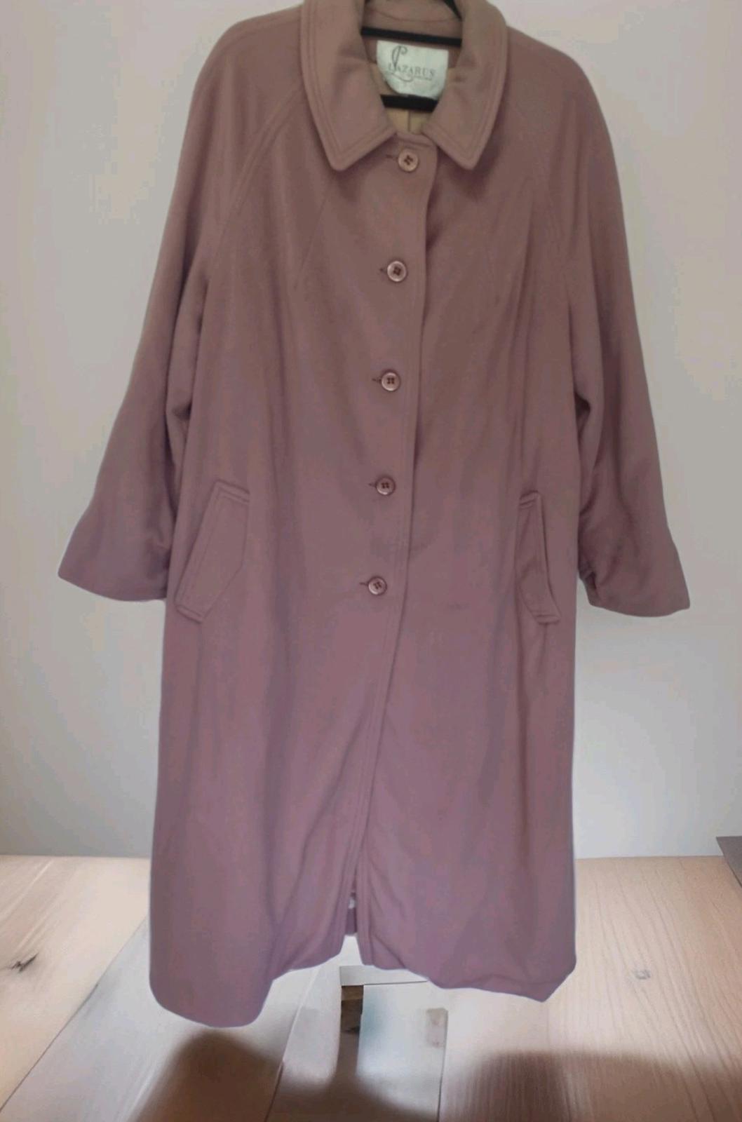 Vintage Kashmiracle Coat XL Lazarus VA Faux Cashmere Bakelite Union USA Mauve