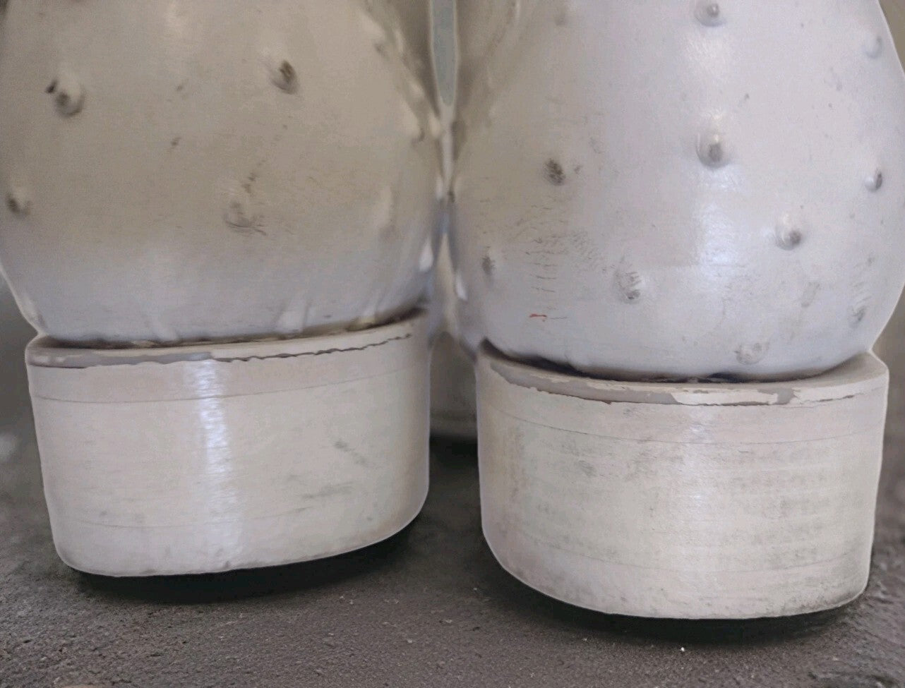 Vintage El General White Ostrich Cowboy Boots Eagle Snip Toe Western US 12