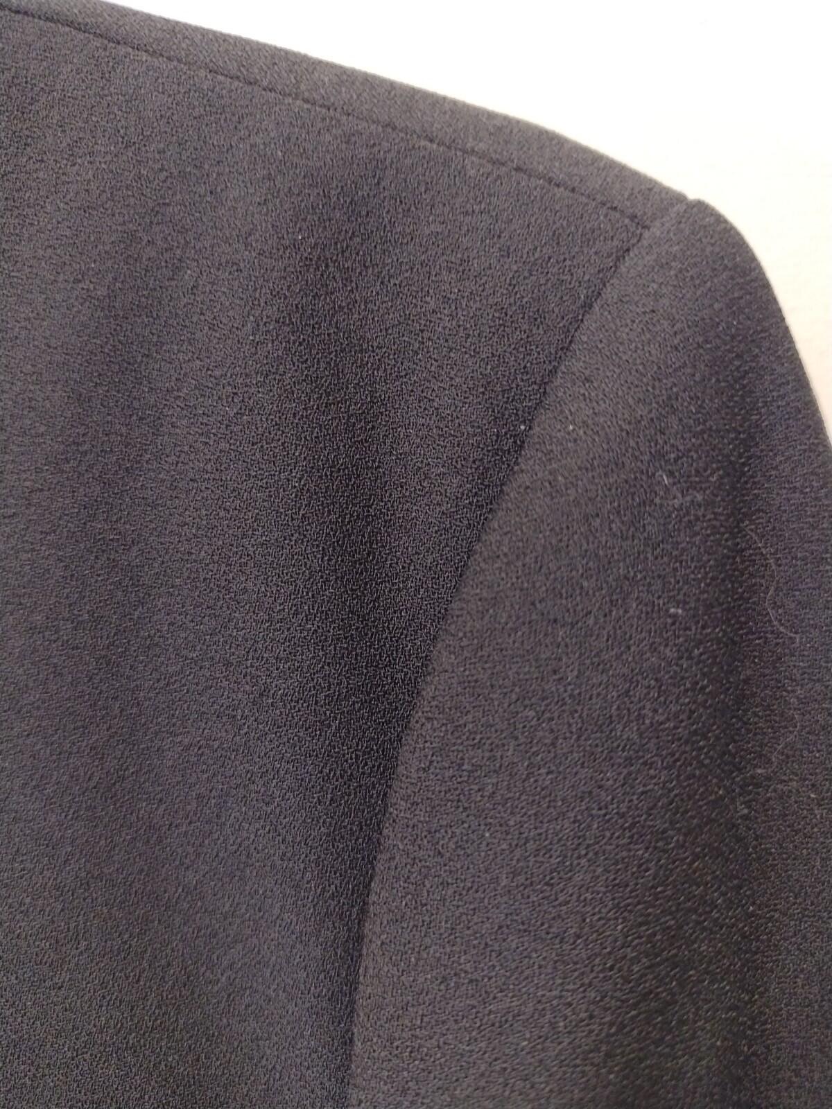 Vintage John Meyer Black Blazer Long With Red Collar Jacket Size 16W