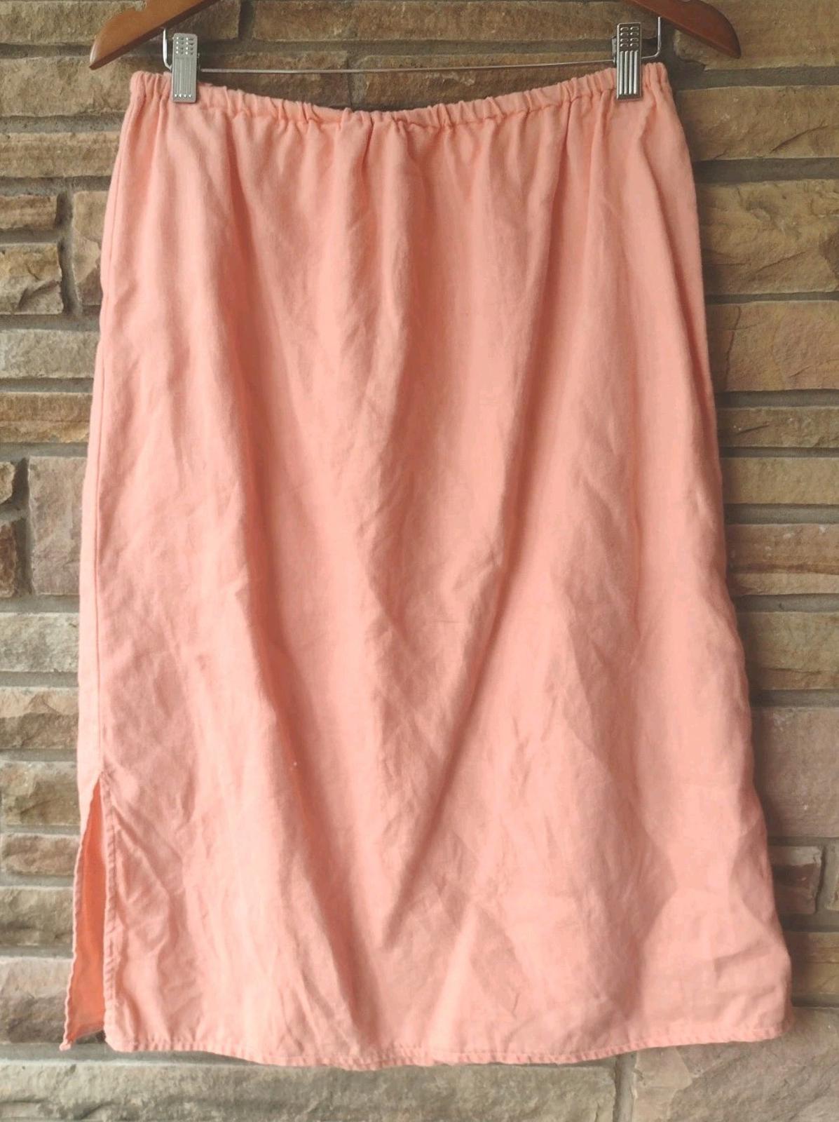 Chadwicks 100% Linen Set 10P Peach Shirt Skirt Two Piece Outfit RN107444