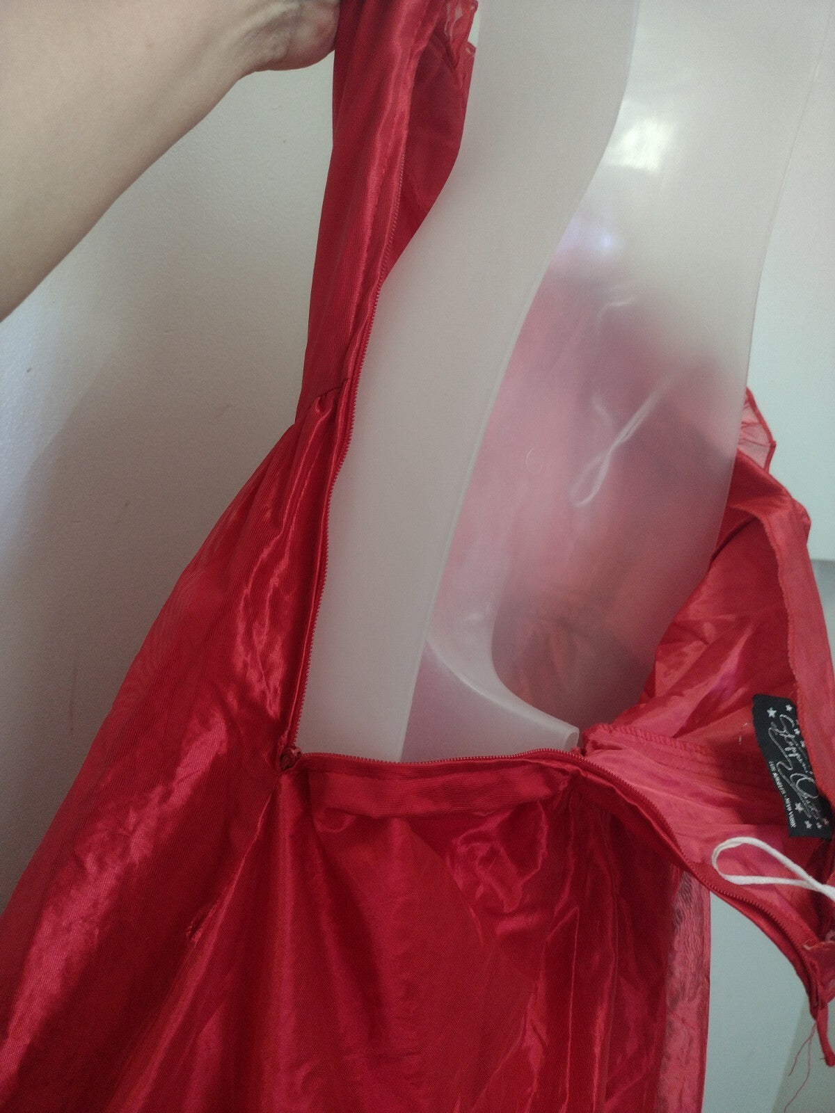 Vintage 80s Red Prom Dress Steppin’ Out Organza Bows High Low Ruffle Gown Sz 9