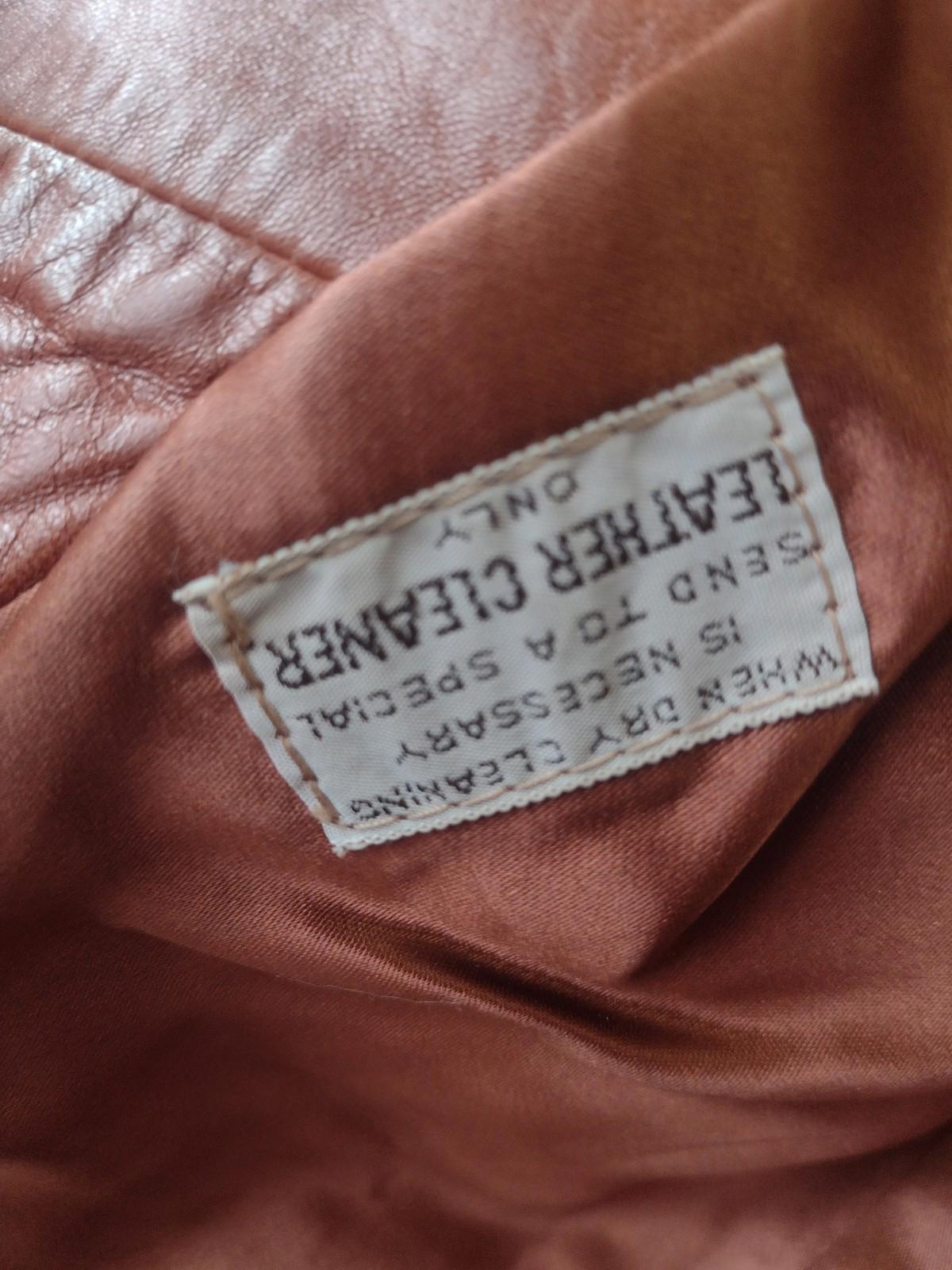 Vintage 70s Remy Lambskin Leather Jacket Cognac Brown Distressed Size S/M