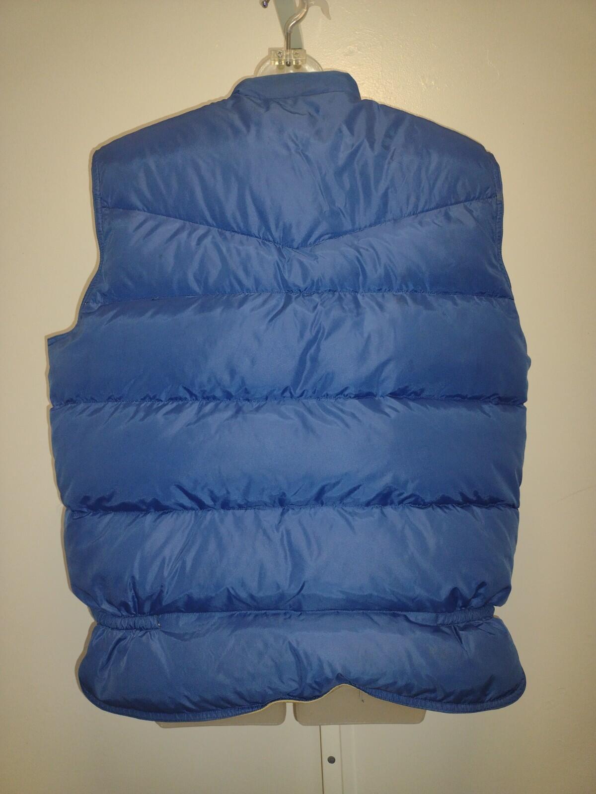 VTG 80s Pacific Trail Reversible Down Vest Tan/Blue L