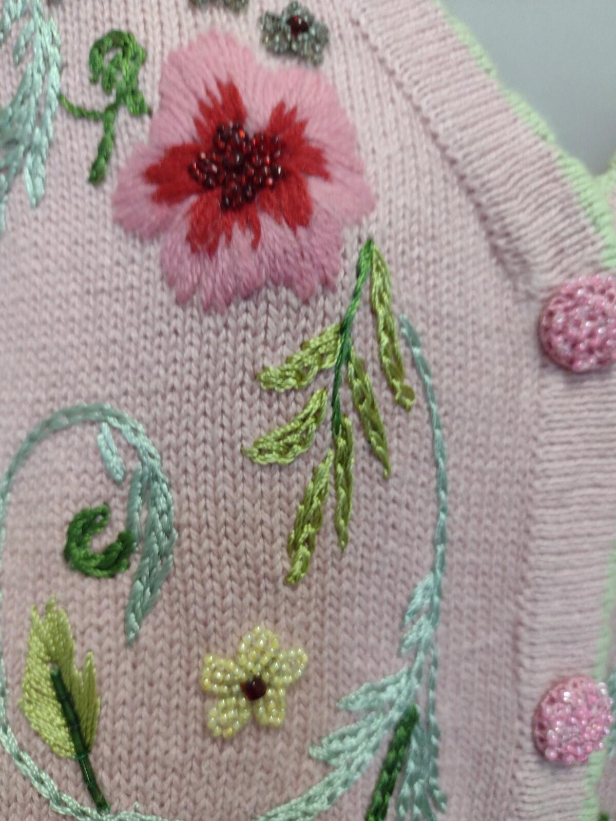 Storybook Knits Wrapped in Romance Floral Duster Cardigan L