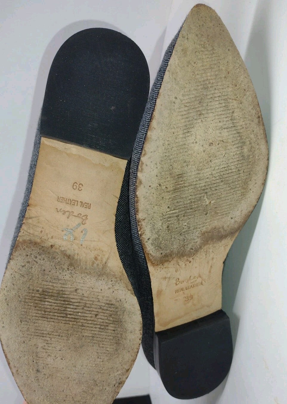 Boden Octavia Pointed Toe Loafers 39 Tweed Patent Leather Metallic SilverBoden