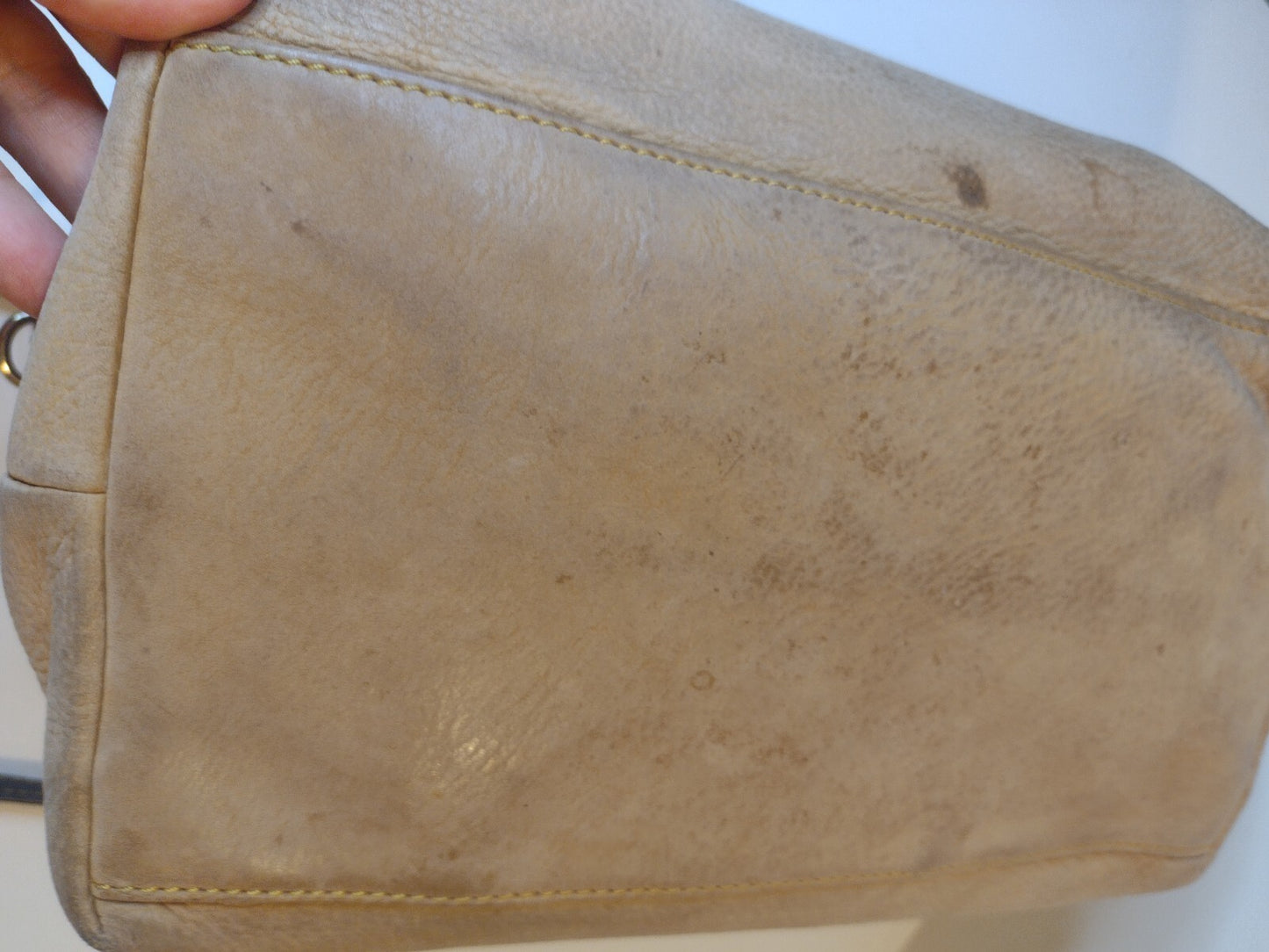 Dooney & Bourke Florentine Vachetta Leather Satchel Crossbody Bag Cream Brown
