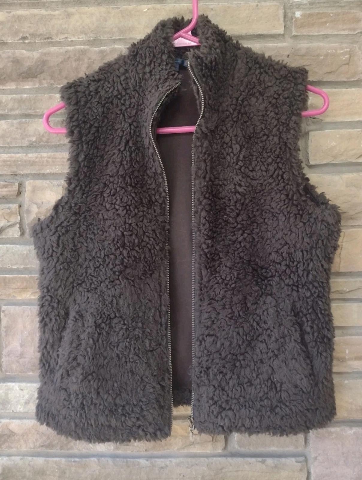 Boden Brown Faux Shearling Vest Gilet Brown Women's Sz S
