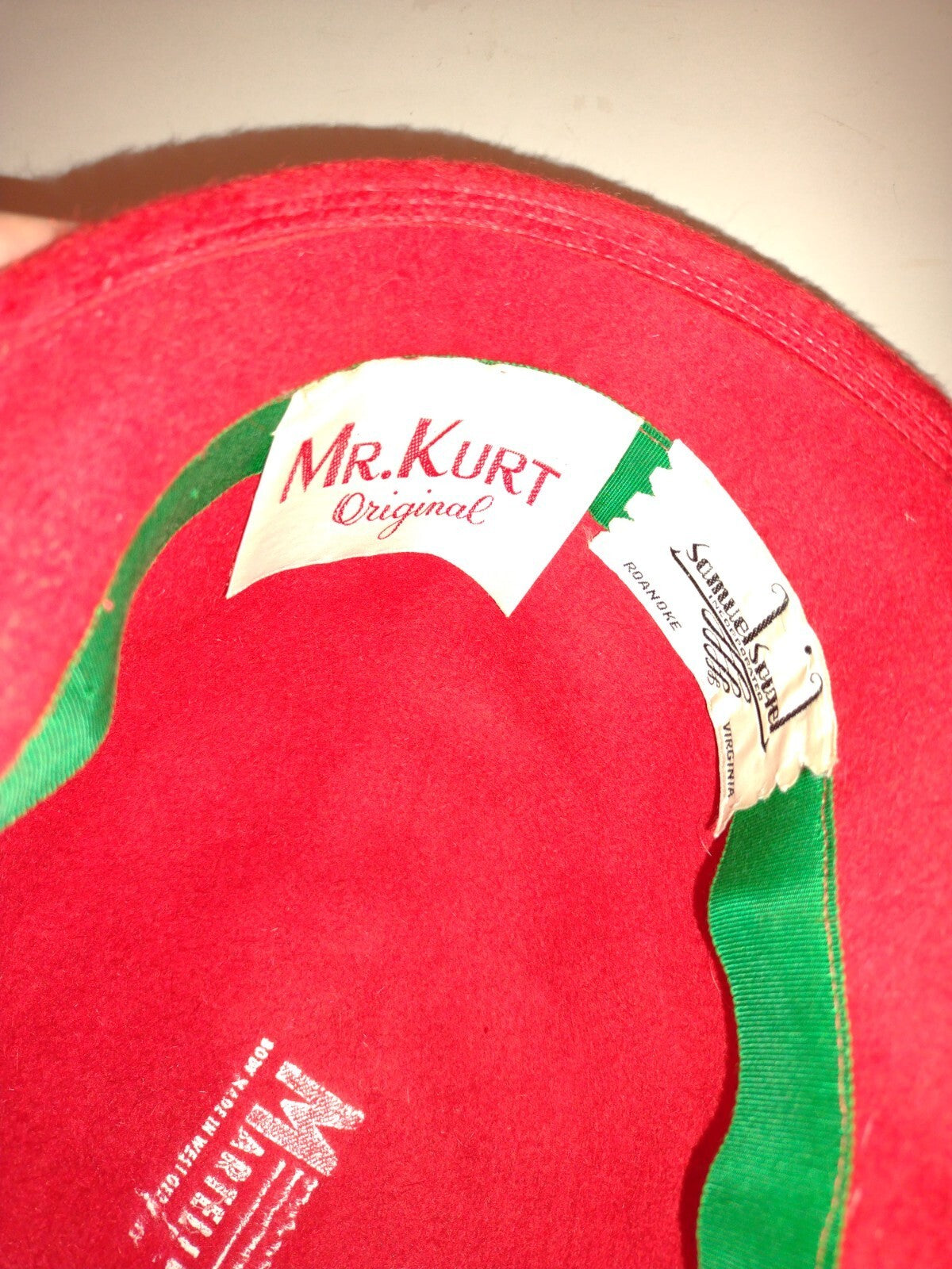 Vintage 1960s Mr Kurt Red Fur Felt Toque Hat Martelle West Germany Mod