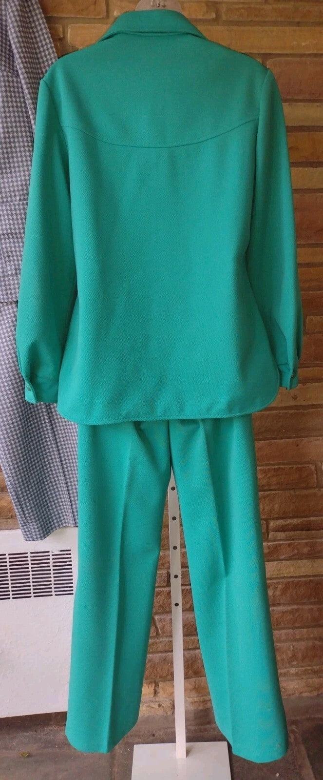 2 Vtg 60s 70s Womens Pantsuits Alex Colman Houndstooth Mod Straight Leg M