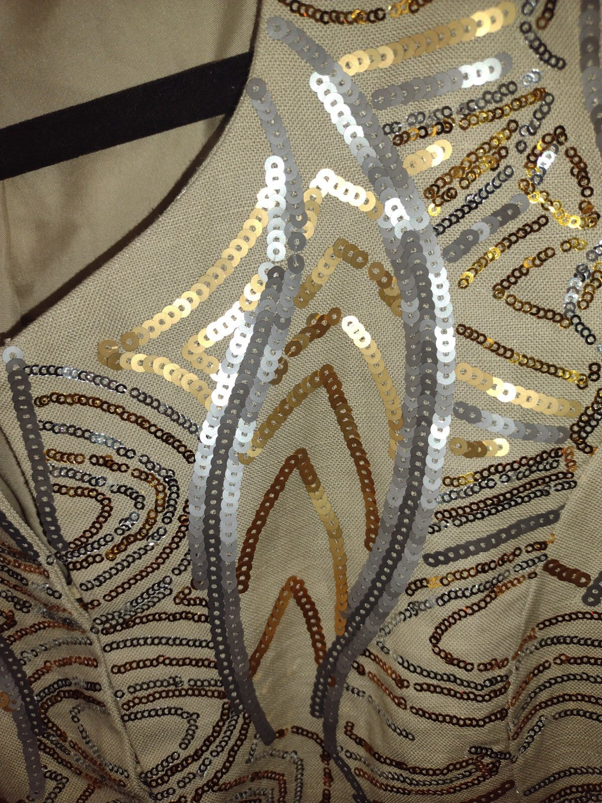 Peter Nygard Sequin Cropped Jacket Sz 8 Art Deco Gatsby Metallic Evening Bolero
